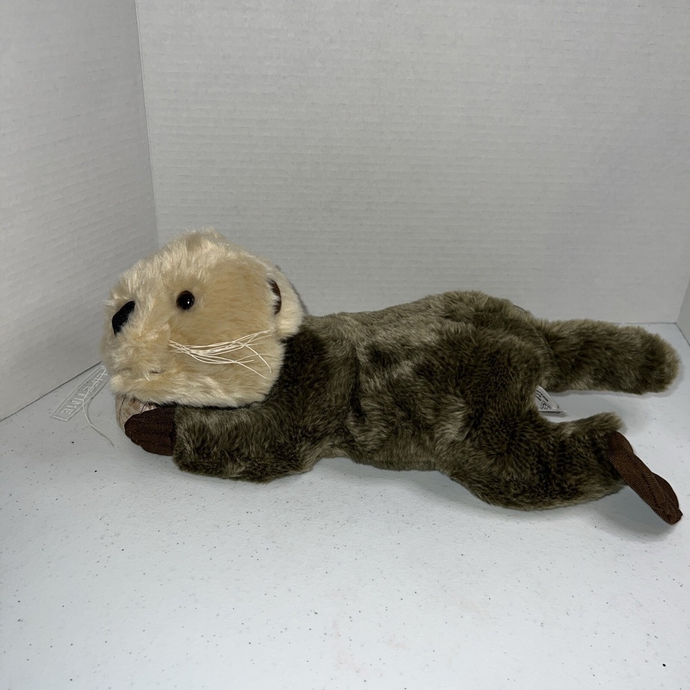 Fiesta Plush Monty The Otter Stuffed Animal With Oyster Seashell Toy 16"